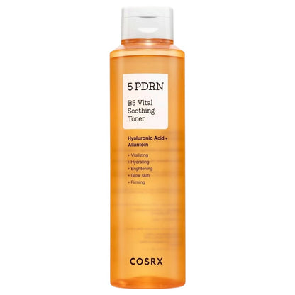 COSRX 5 PDRN B5 Vital Soothing Toner bottle, Korean skincare product on a clean white background