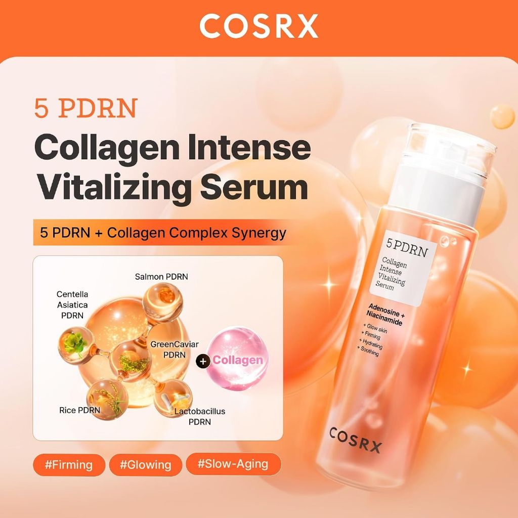 COSRX 5 PDRN Collagen Intense Vitalizing Serum bottle and packaging for K-beauty skincareassasje