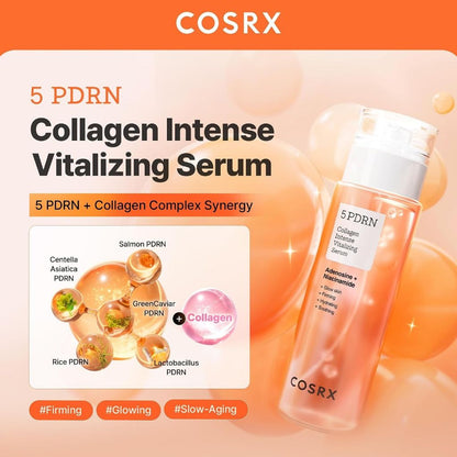COSRX 5 PDRN Collagen Intense Vitalizing Serum bottle and packaging for K-beauty skincareassasje