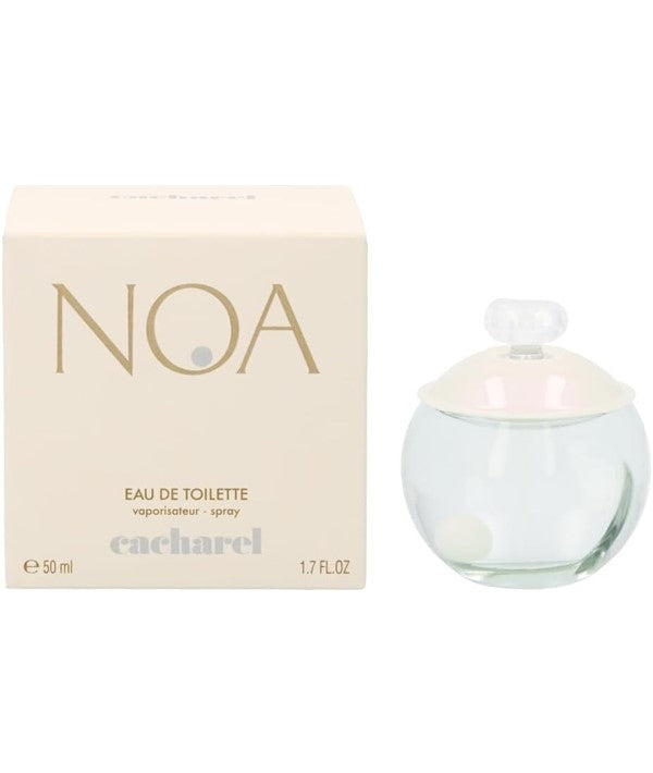 Cacharel Noa Eau De Toilette Spray for Her, elegant glass bottle with floral design, showcasing the Cacharel perfume.