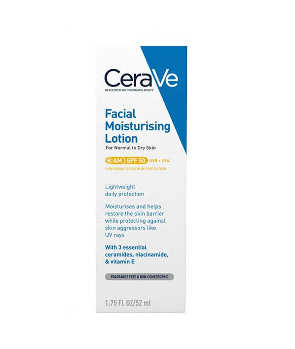 Cerave AM Facial Moisturising Lotion SPF 50 Normal To Dry Skin