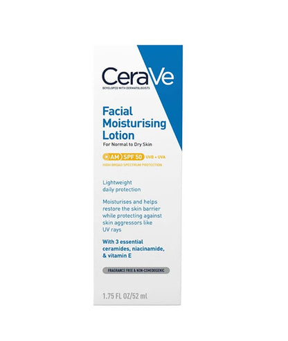 Cerave AM Facial Moisturising Lotion SPF 50 Normal To Dry Skin