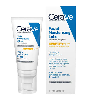 Cerave AM Facial Moisturising Lotion SPF 50 Normal To Dry Skin