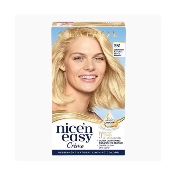 Clairol Nice N Easy Creme Permanent Color SB1 Ultra Light Natural Beach Blonde