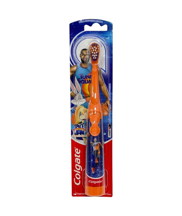 Colgate kids battery-powered sonic toothbrush with colorful handle and kids-friendly design for dental and oral care.