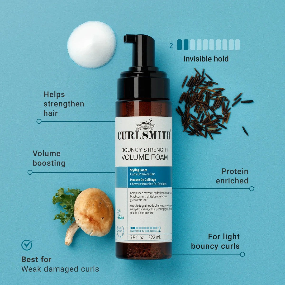 Curlsmith Bouncy Strength Volume Foam New Pack