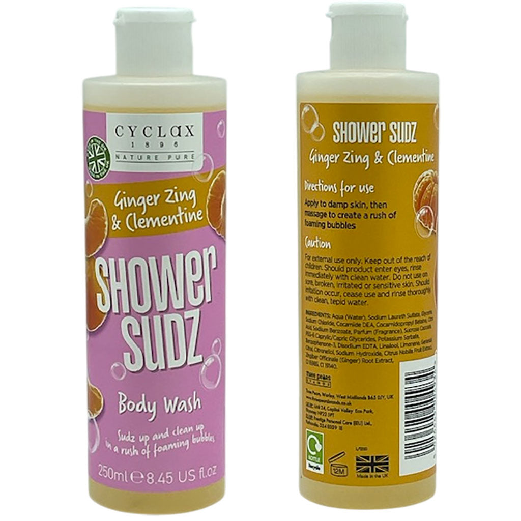 Three Pears Cyclax Ginger Zing And Clementine Shower Sudz Body Wash