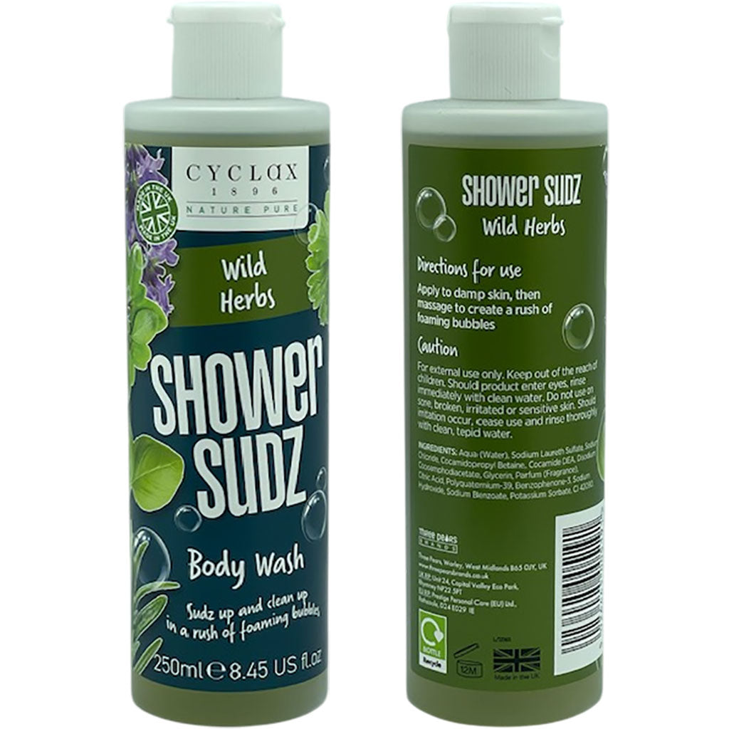 Three Pears Cyclax Wild Herbs Shower Sudz Body Wash