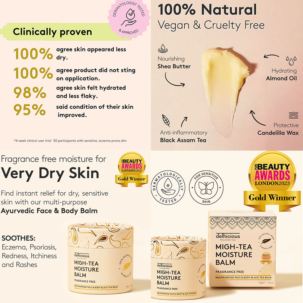 Delhicious Body Migh Tea Moisture Balm Fragrance Free