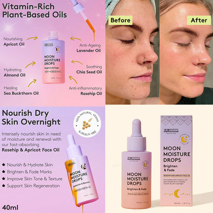 Delhicious Body Moon Moisture Brighten And Fade Drops Face Oil