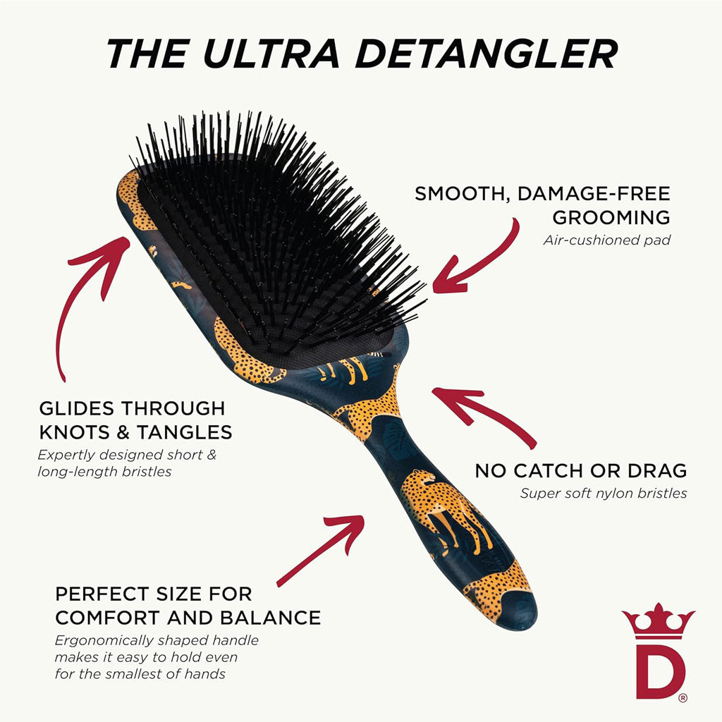 Denman  Leopard Print Paddle Hair Brush D90L