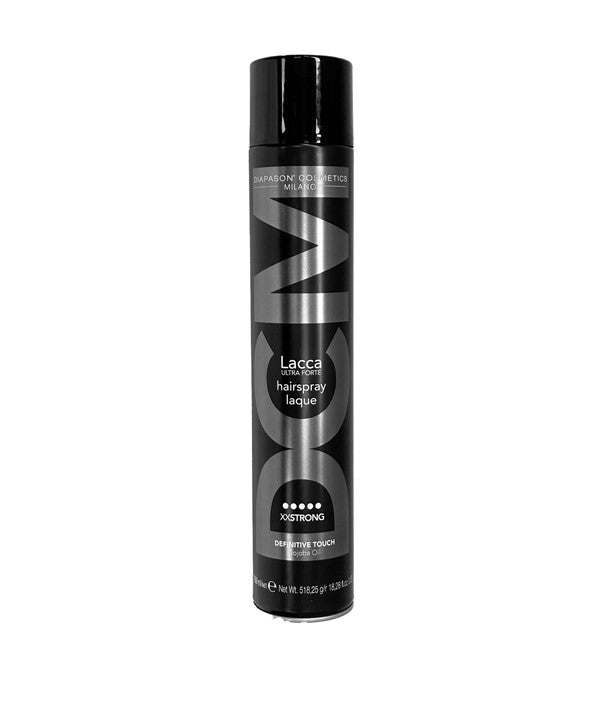 Diapason Cosmetics Milano DCM Lacca Definitive Touch XX Strong Hairspray in a 750ml spray bottle, offering maximum hold for hair.