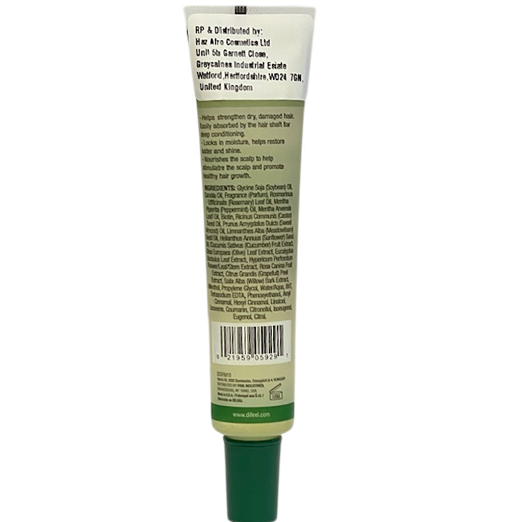 Difeel Rosemary and Mint premium hair oil tube, showcasing the nourishing hair serum with rosemary and mint ingredients.