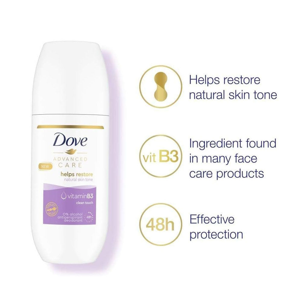 Dove Advance Care Vitamin B3 Clean Touch Deodorant Roll On