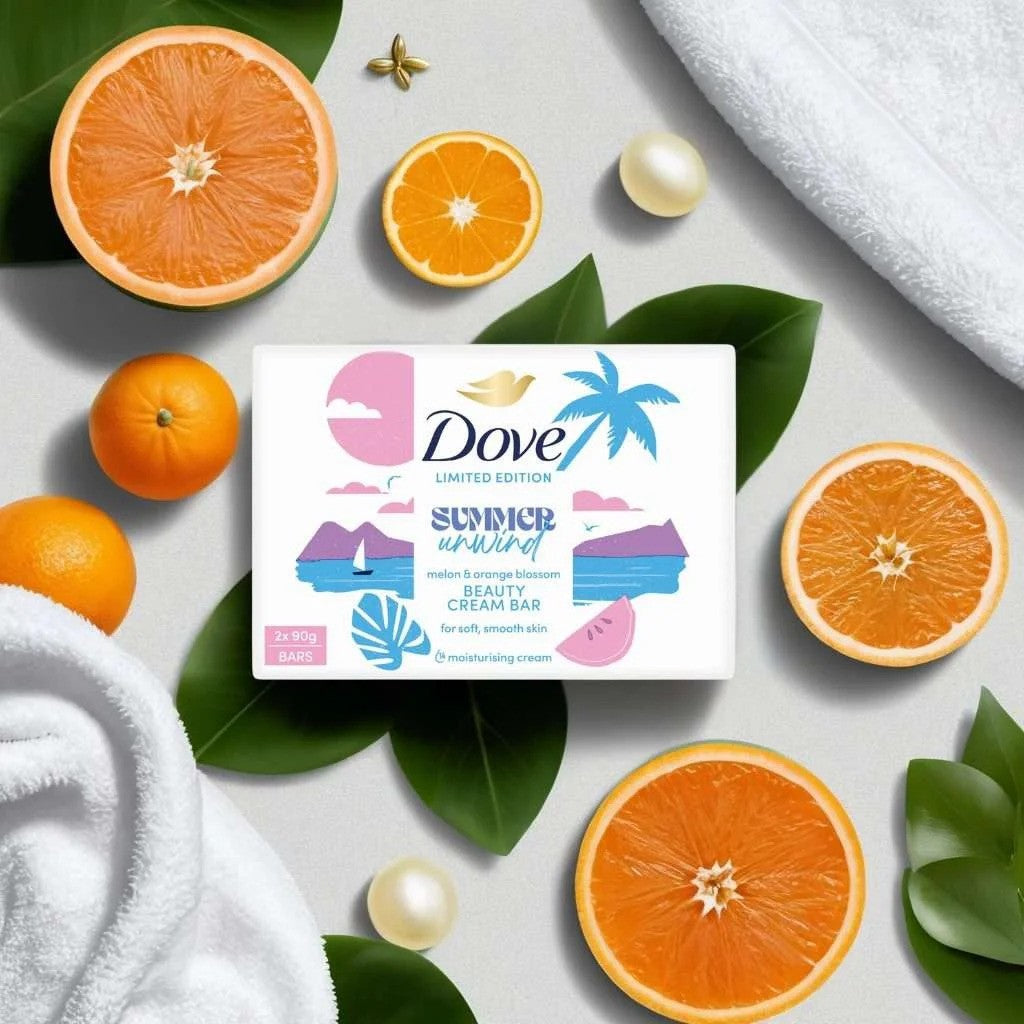 Dove Summer Unwind Melon And Orange Blossom Beauty Cream Bar
