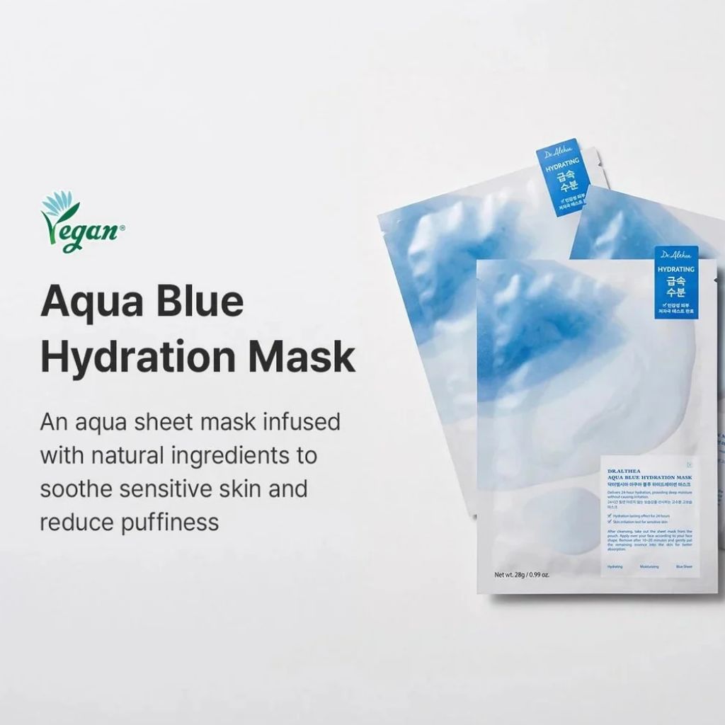 Dr Althea Aqua Blue Hydration Mask, K Beauty skincare mask packaging