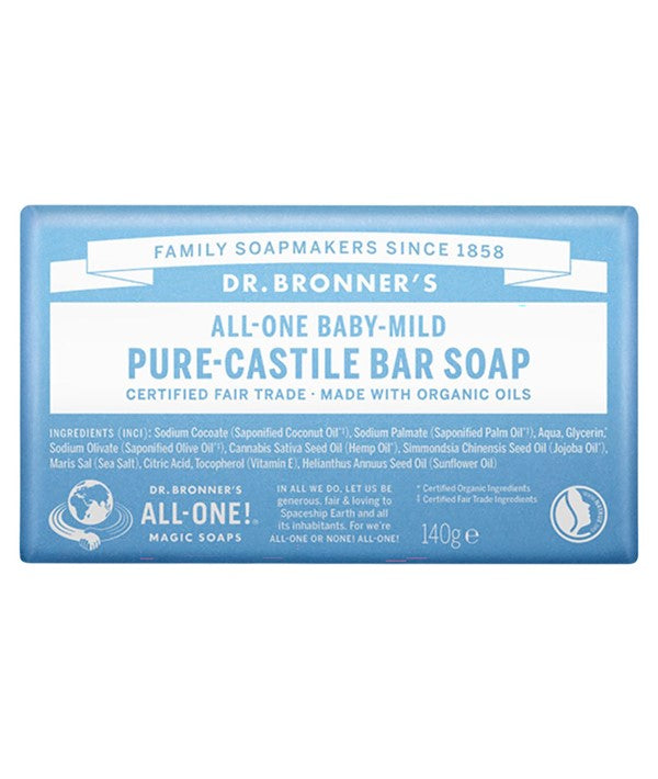 Dr Bronners All One Baby Mild Pure Castile Bar Soap