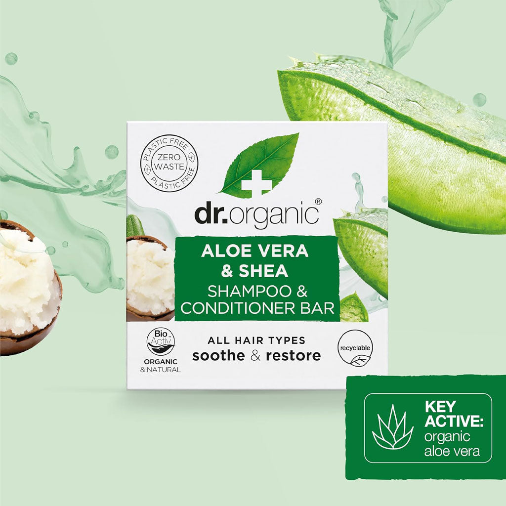 Dr Organic Aloe Vera And Shea Soothe And Restore Shampoo Conditioner Bar