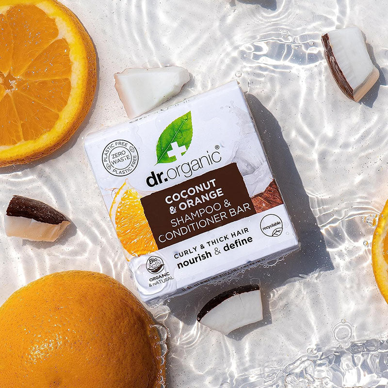 Dr Organic  Coconut Orange Shampoo And Conditioner Bar
