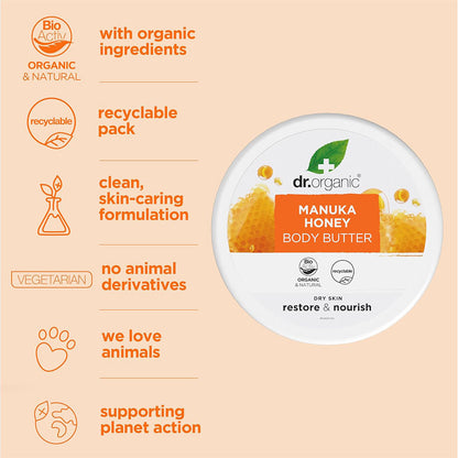 Dr Organic Manuka Honey Restore And Nourish Body Butter