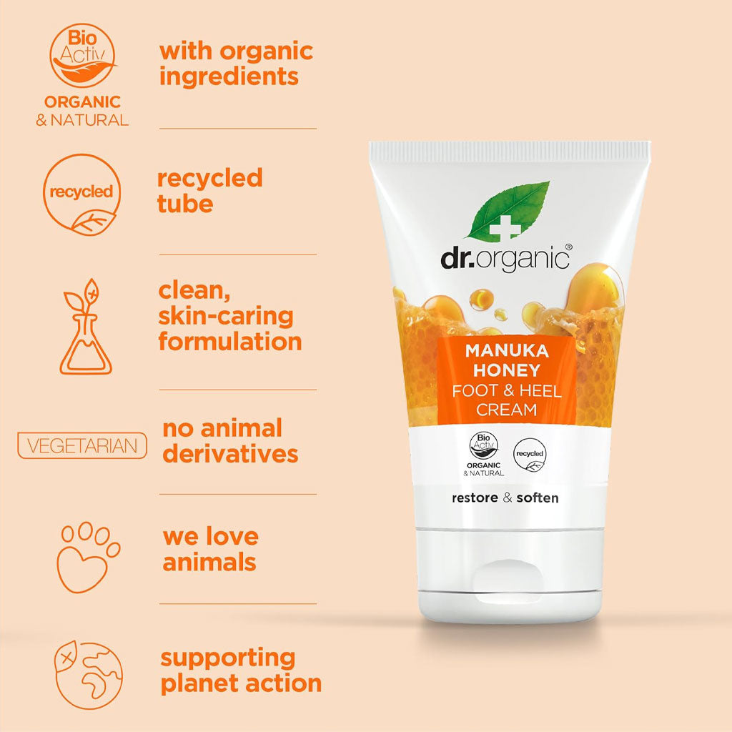 Dr Organic Manuka Honey Restore And Soften Foot And Heel Cream