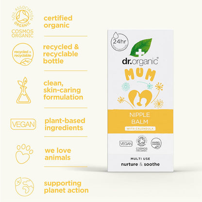 Dr Organic  Mum Nipple Balm With Calendula Nurture And Soothe