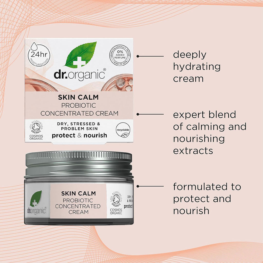 Dr Organic Skin Calm Protect And Nourish Probiotic Concentrated Cream