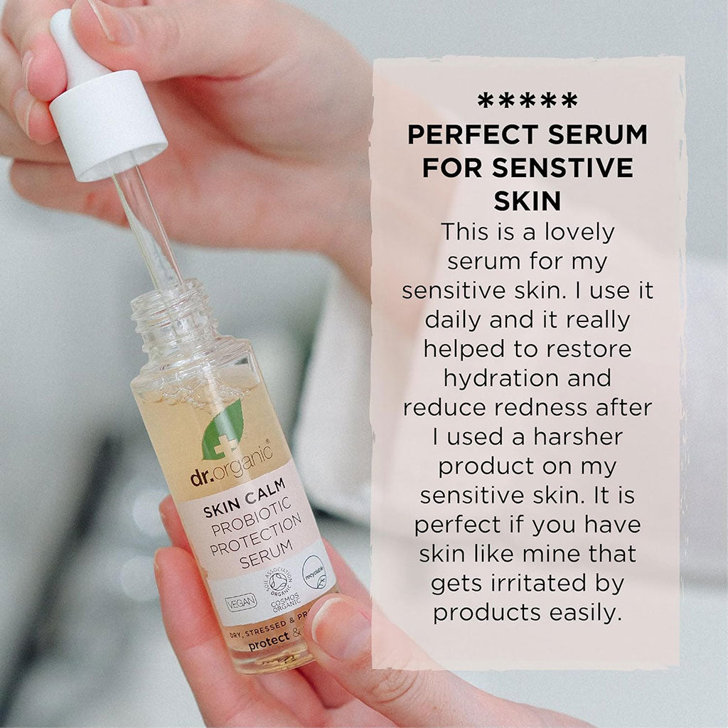 Dr Organic Skin Calm Protect And Restore Probiotic Protection Serum