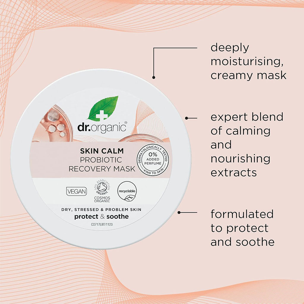 Dr Organic Skin Calm Protect And Soothe Probiotic Recovery Mask