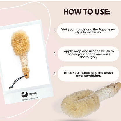 Eco Bath London Natural Sisal Massage Hand Brush Japanese Style