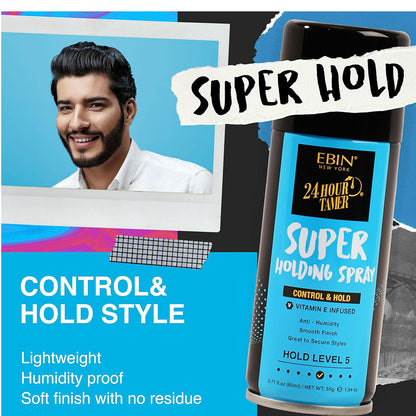 EBIN New York 24 Hour Tamer Control And Hold Super Holding Spray