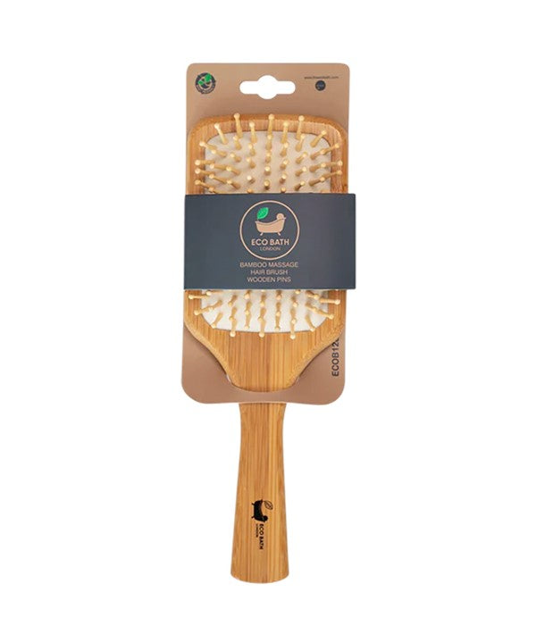 Eco Bath London Bamboo Massage Hair Brush Wooden Pins