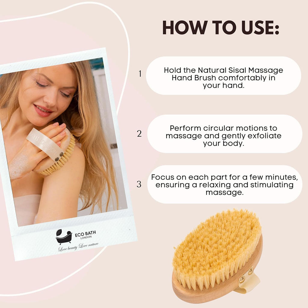 Eco Bath London Natural Bristle Massage Hand Brush