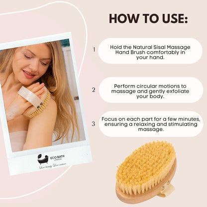 Eco Bath London Natural Bristle Massage Hand Brush