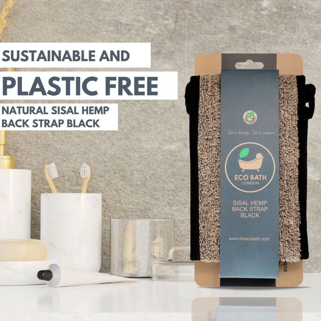 Eco Bath London Sisal Hemp Back Strap Black