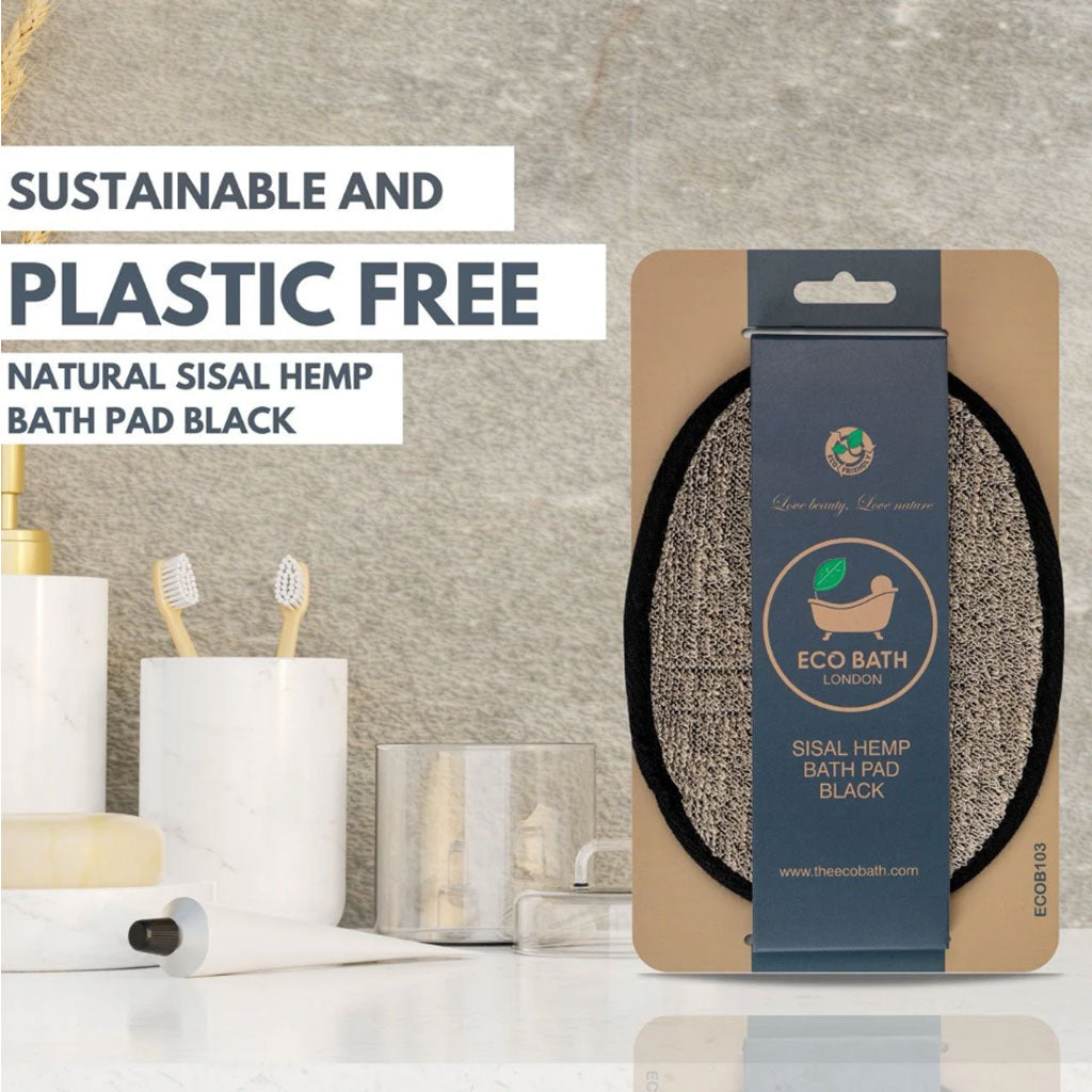 Eco Bath London Sisal Hemp Bath Pad Black