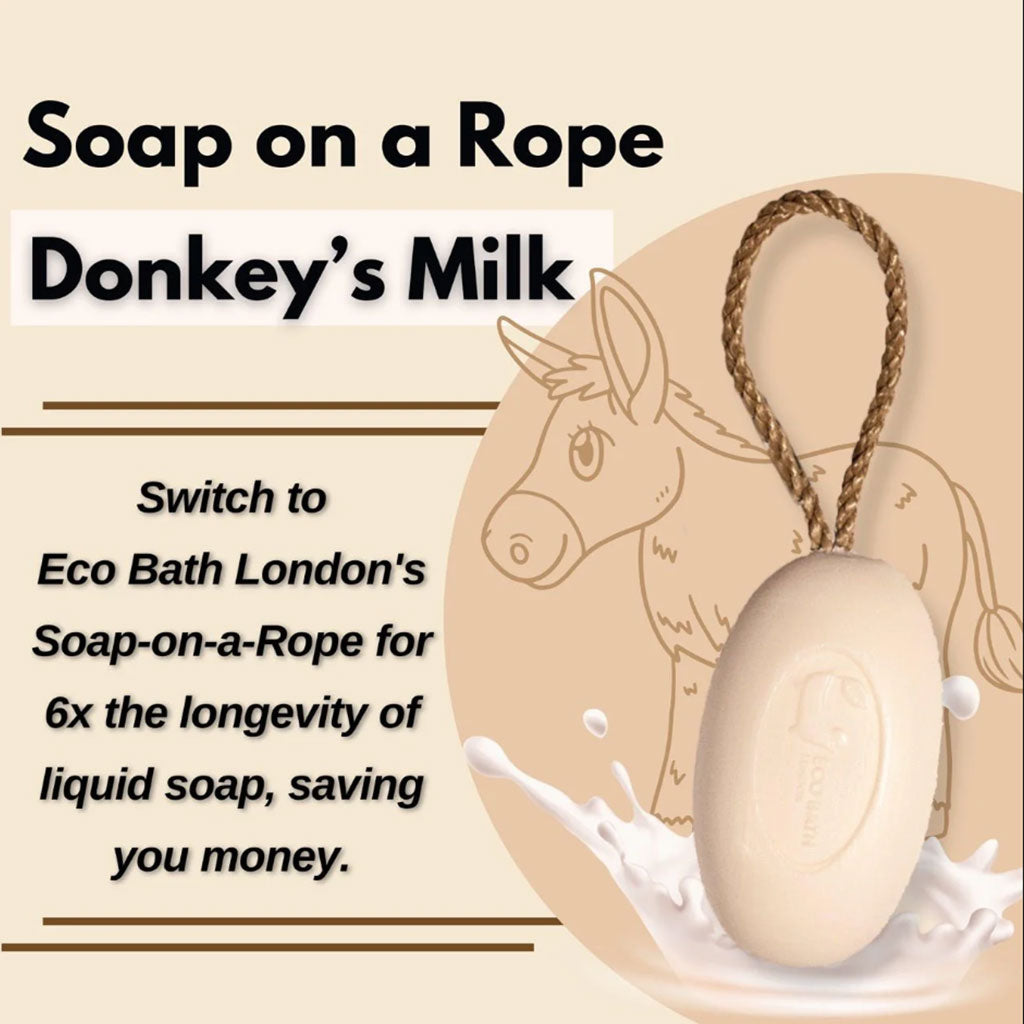 Eco Bath London Soap On A Rope Donkeys Milk