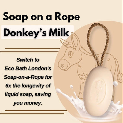Eco Bath London Soap On A Rope Donkeys Milk