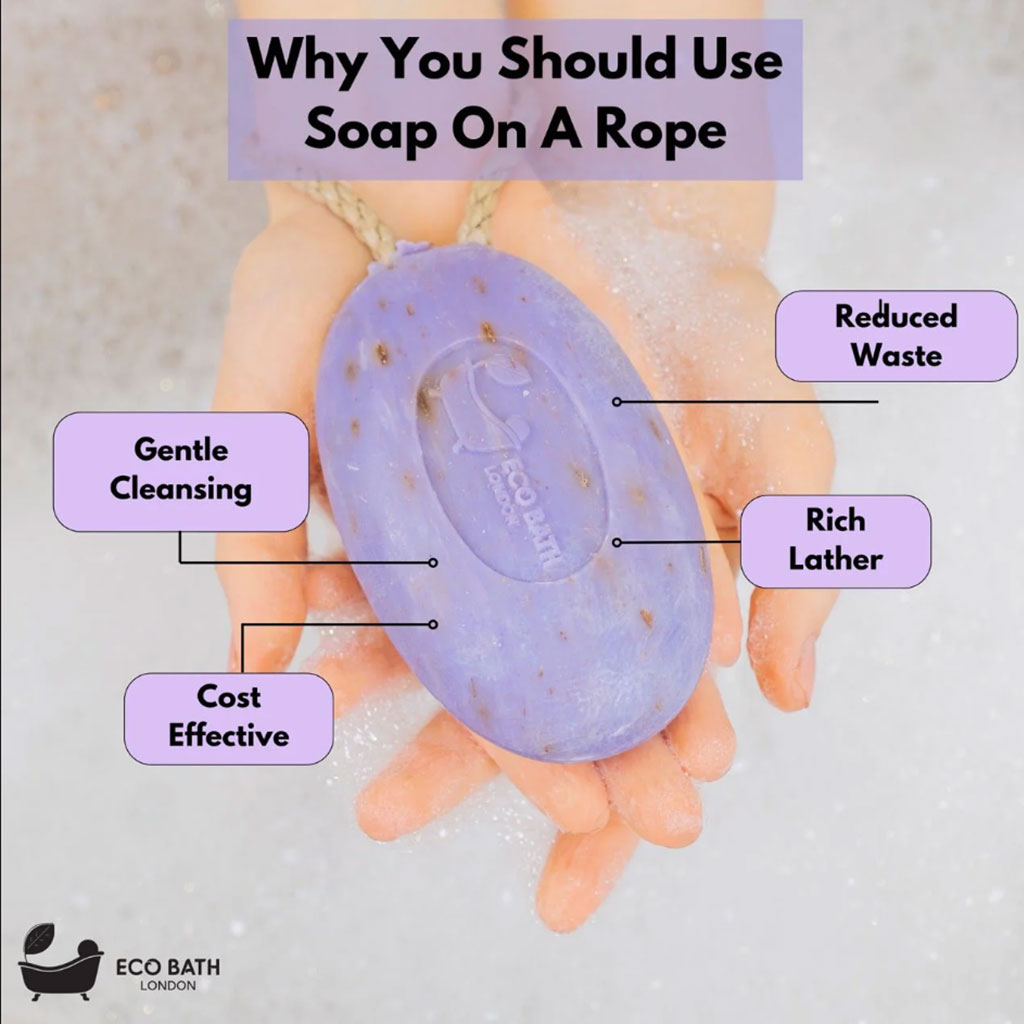 Eco Bath London Soap On A Rope Lavender