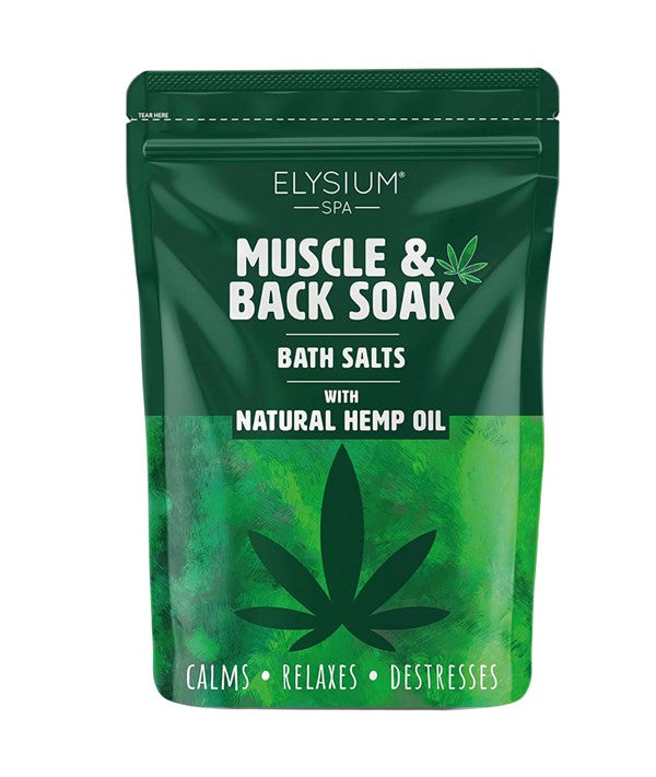 Elysium Spa Muscle And Back Soak Bath Salts With Natural Hemp Oil