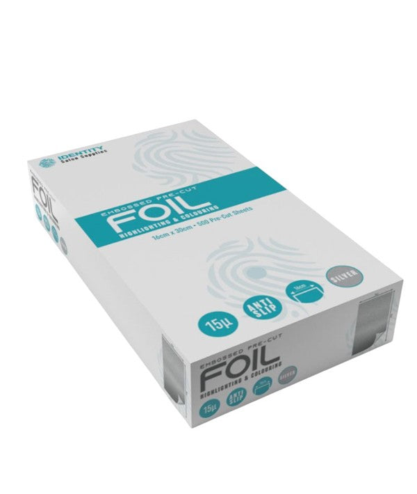 Identity Salon Supplies Embossed Pre Cut Highlighted And Colouring 500 Silver Sheets