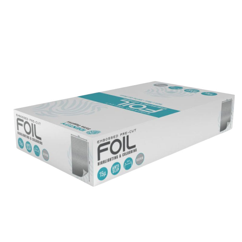 Identity Salon Supplies Embossed Pre Cut Highlighted And Colouring 500 Silver Sheets