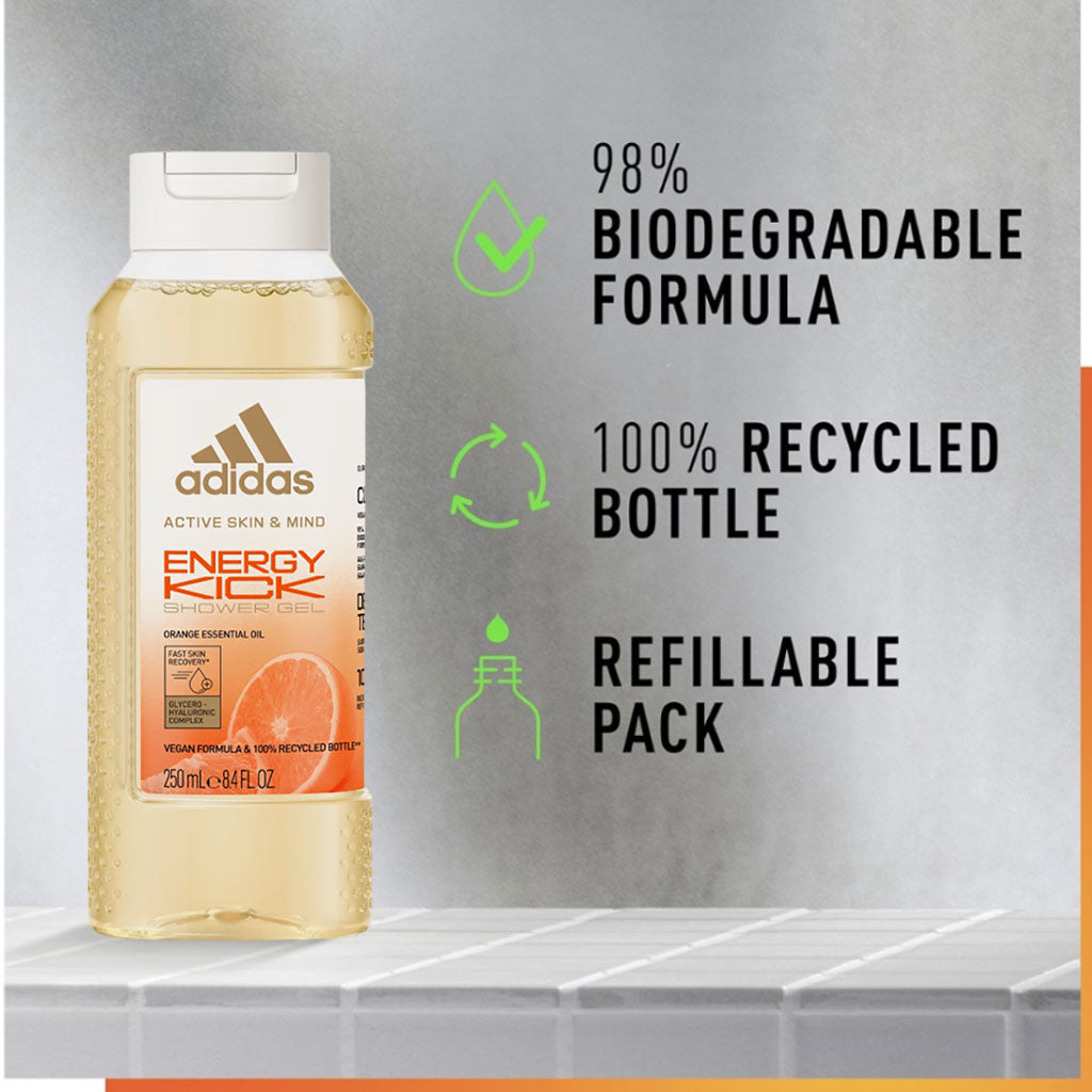 Adidas Energy Kick Active Skin And Mind Orange Essential Oil Shower Gel