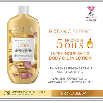 Eveline Botanic Expert 5 Precious Oils Ultra Nourishing Body Oil In Lotion