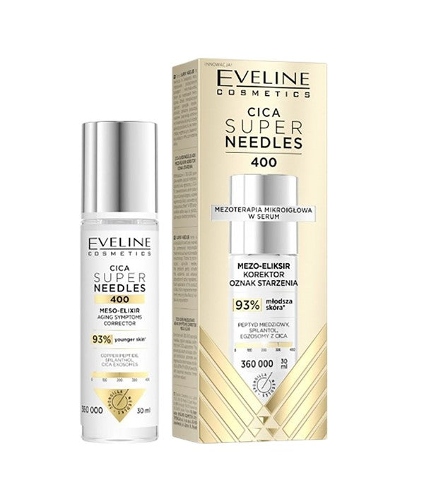 Eveline Cica Super Micro Needles Mesotherapy in Serum moisturizer in a sleek jar, designed for skin hydration and rejuvenation.