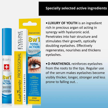 Eveline Lash Therapy Professional 8 In 1 Total Action Eyelash Serum