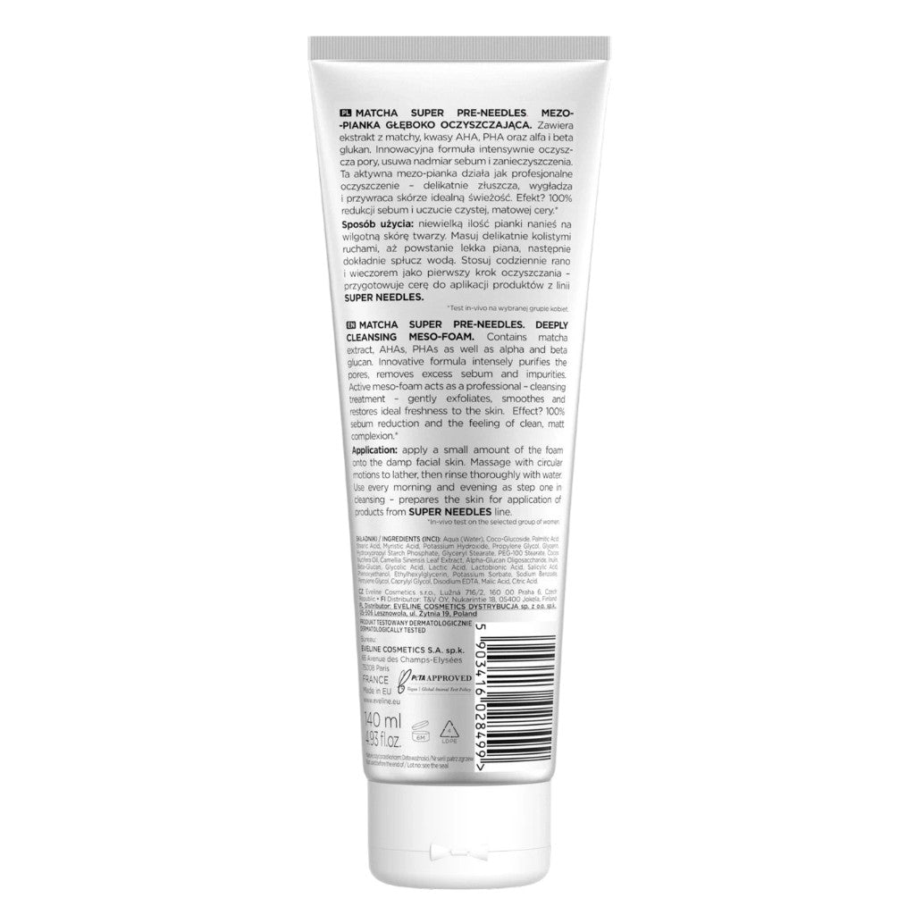 Eveline Matcha Super Pre Needles Meso Foam Deep Cleansing