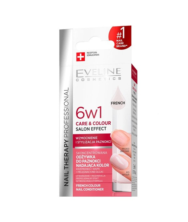 Eveline Nail Therapy Professional 6 In 1 French Colour Nail Conditioner