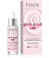 Eveline Pink Snail Moisturizing Jelly Slime Serum in a clear jar, showcasing its pink, gel-like texture for skincare hydration.