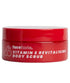 Face Facts Cherry Bliss Vitamin E revitalising body scrub in a tube, showing pink and white exfoliating beads for bath and shower use.
